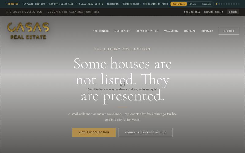The Luxury template in CASAS Real Estate’s brand